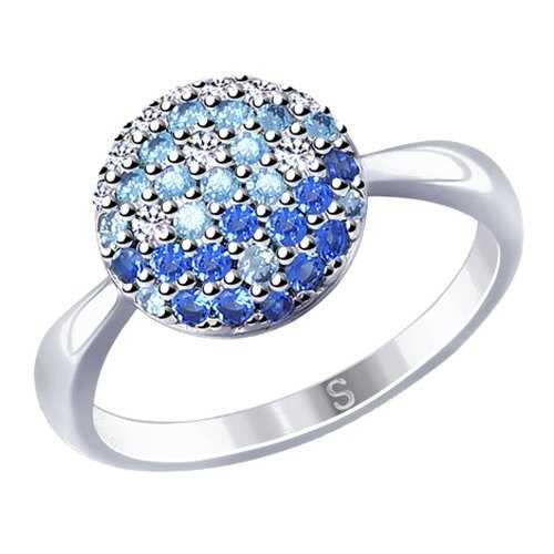 Кольцо женское SOKOLOV из серебра с фианитами 94012531 р.19 в Black Star Wear