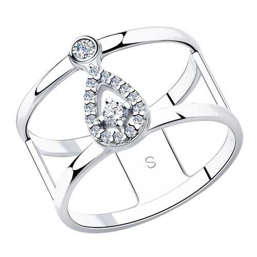 Кольцо женское SOKOLOV из серебра с фианитами 94013051 р.17 в Black Star Wear