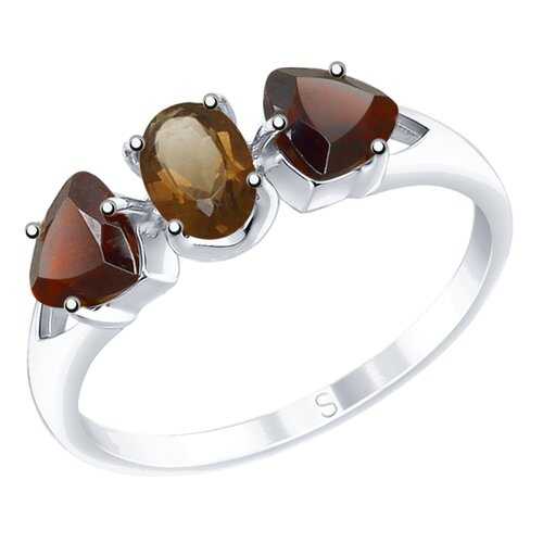 Серебряное кольцо женское с полудрагоценными вставками SOKOLOV 92011589 р.17 в Black Star Wear
