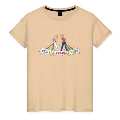 Футболка женская ВсеМайки 2461233 бежевая L в Black Star Wear