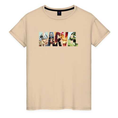 Футболка женская ВсеМайки Marvel Comics бежевая 4XL в Black Star Wear